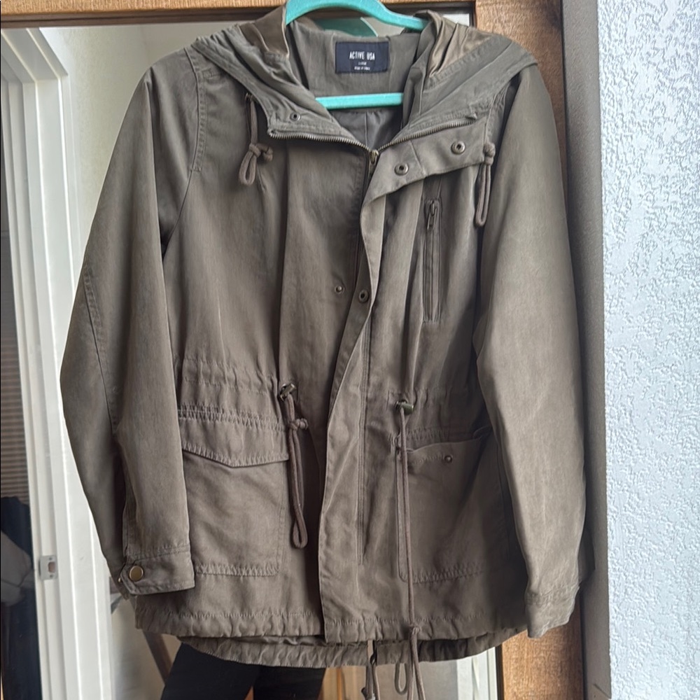 Active USA Olive Green Hooded Jacket
